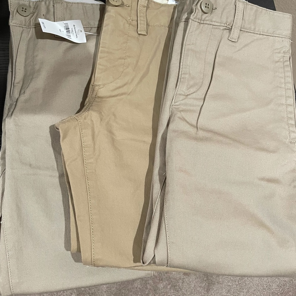 3 pairs of boys GAP khaki pants. Adjustable waist. NWT